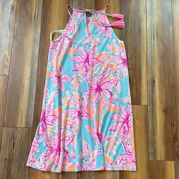 Lilly Pulitzer Margot Swing Dress Surf Blue Bonita Blooms size small - Picture 3 of 6